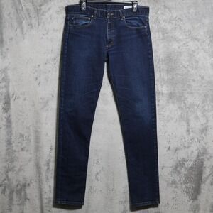 Mizzen+Main Jeans Mens 34x34 Blue Skinny Slim Dark Wash Stretch Denim Pants USA